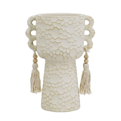 Изображение товара Декоративная ваза Glasar с кисточками 18х13х24 см