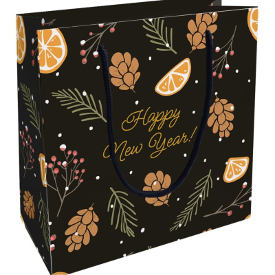Изображение товара Подарочный пакет Be Smart Spruce 20х20 см черный с яркой печатью