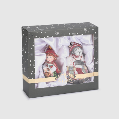 Изображение товара Набор ёлочных игрушек Snow and Stars Красная шапочка и серый волк Изображение товара Набор ёлочных игрушек Snow and Stars Красная шапочка и серый волк