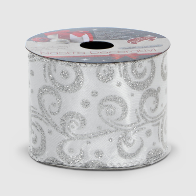 Изображение товара Лента упаковочная Due Esse Christmas белая 6,3 см х 27 м декоративная