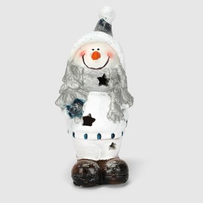 Изображение товара Декоративная новогодняя фигура Полиформ Снеговичок с ёлочкой 12х23 см