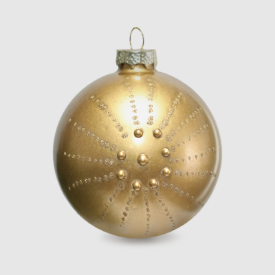 Изображение товара Новогодний золотистый стеклянный шар для елки 8 см Baoying yiwen