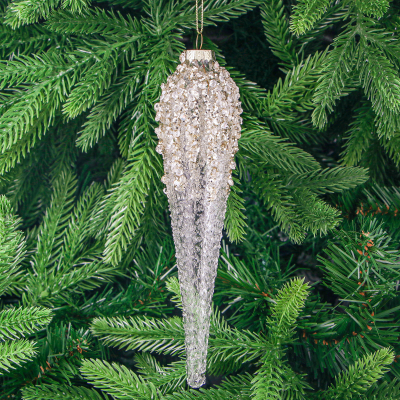 Изображение товара Игрушка ёлочная Yancheng Shiny украшение стеклянное подвесное 5х5х20 см