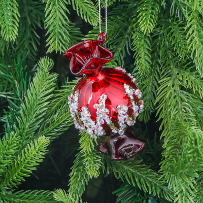 Изображение товара Стеклянная елочная игрушка Конфета 5x9,5 см Yancheng Shiny новогоднее украшение