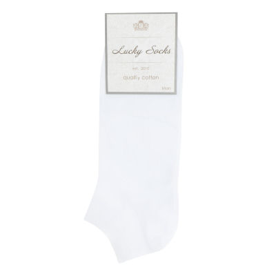 Изображение товара Носки мужские однотонные Lucky Socks НМГ-0110 белый Изображение товара Носки мужские однотонные Lucky Socks НМГ-0110 белый