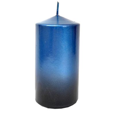 Изображение товара Декоративная свеча Kukina Raffinata черная с синим 5х12 см
