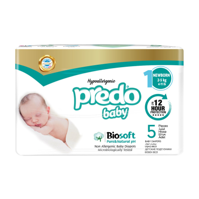Изображение товара Подгузники Predo Baby №1 New Born Size (2-5 кг) 5 шт
