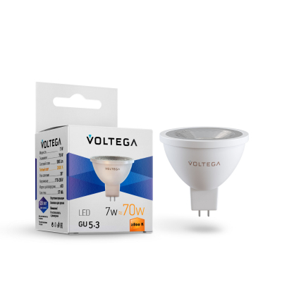 Изображение товара Лампочка LED Voltega Sofit Lens GU5.3 7W 2800K теплый свет Германия Изображение товара Лампочка LED Voltega Sofit Lens GU5.3 7W 2800K теплый свет Германия