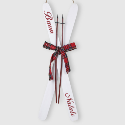Изображение товара Подвеска лыжи новогодний декор Mercury NY 72х25 см натуральные материалы