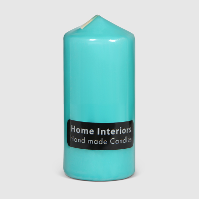 Изображение товара Свеча столбик Home Interiors голубой 7х15 см