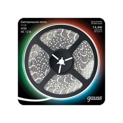 Изображение товара Лента LED 5050/60-SMD 14.4W 12V DC RGB (блистер 5м)