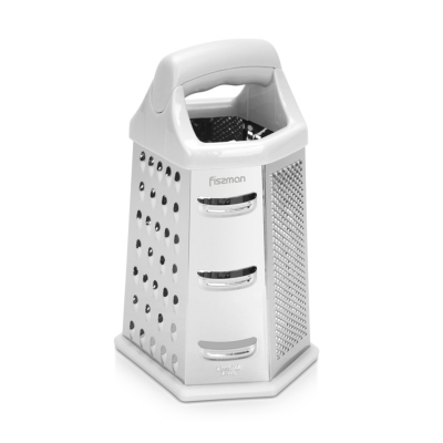 Изображение товара Терка Fissman шестисторонняя нержавеющая сталь и пластик 24 см