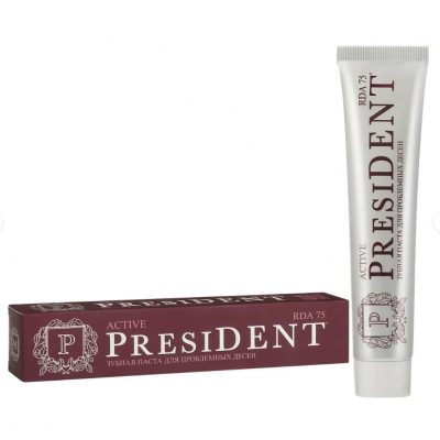 Изображение товара Паста зубная President active RDA 75, 75 мл