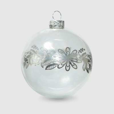 Изображение товара Шар новогодний Baoying yiwen декор серый антик, 8 см