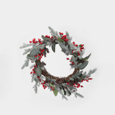 Изображение товара Декоративный венок Mercury NY с ягодами диаметром 60 см новогодний декор
