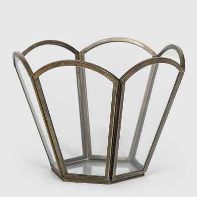 Изображение товара Декоративный подсвечник P.M. Overseas бронзовый 15х15х11 см из металла и стекла Изображение товара Декоративный подсвечник P.M. Overseas бронзовый 15х15х11 см из металла и стекла