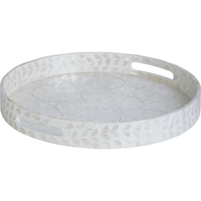 Изображение товара Декоративный поднос Glasar с отделкой раковинами устриц 40х40х5 см
