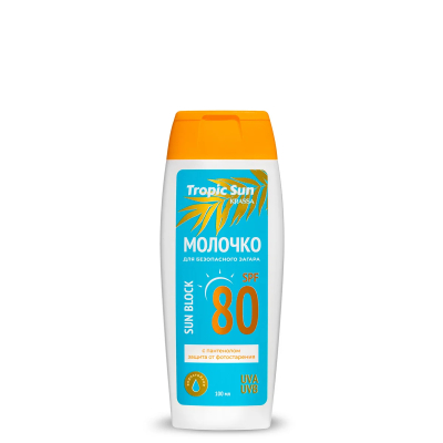 Изображение товара Молочко Tropic Sun для безопасного загара SPF 80 Барьер, 100 мл