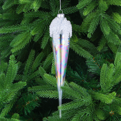 Изображение товара Ёлочная игрушка Yancheng Shiny стеклянная сосулька 21 см