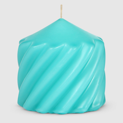 Изображение товара Свеча столбик витой Home Interiors голубой 6,8х7 см