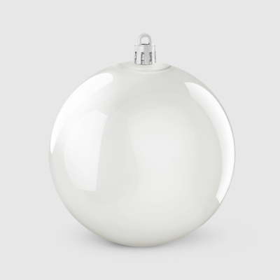 Изображение товара Шар новогодний Linhai jinnuo белый 10 см - красивое украшение для ели