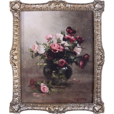 Изображение товара Картина Glasar цветы масло 26x3x31 см качественный художественный аксесуар