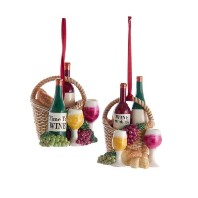 Изображение товара Елочная игрушка корзина с вином Kurt S.Adler 8 см мультитональная