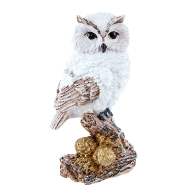 Изображение товара Сова на пне с шишками 18 см ТПК Полиформ новогодний декор