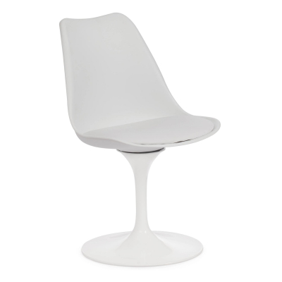 Изображение товара Стул TC Tulip fashion chair белый современный дизайн прочный металл пластик Изображение товара Стул TC Tulip fashion chair белый современный дизайн прочный металл пластик