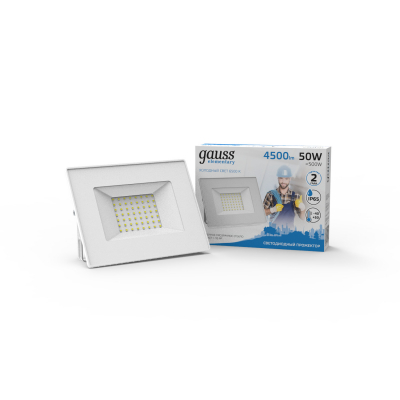 Изображение товара Прожектор светодиодный Gauss LED 50W IP65 для наружного освещения с высоким КПД Изображение товара Прожектор светодиодный Gauss LED 50W IP65 для наружного освещения с высоким КПД