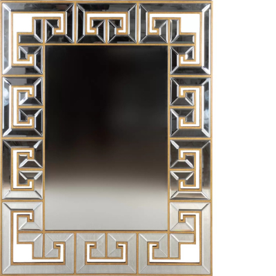 Изображение товара Зеркало Glasar Греческое с фацетом 126x97 см золотое прямоугольное