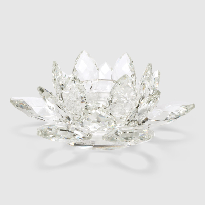 Изображение товара Подсвечник хрустальный Xiaogan Xinhua Лотос, прозрачный цвет, 24x24x11,5 см