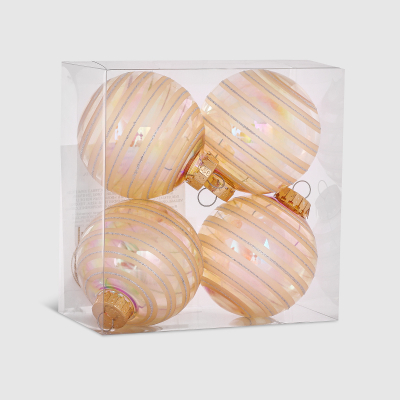 Изображение товара Набор елочных игрушек Unique Treasures, 4 прозрачных шара 80 мм