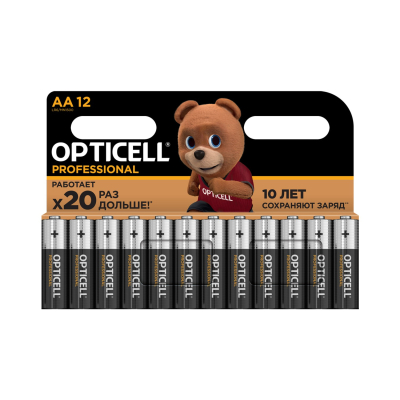 Изображение товара Батарейки Opticell Professional AA 12шт - щелочные батарейки повышенной ёмкости
