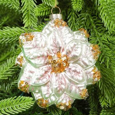 Изображение товара Ёлочная игрушка Goodwill цветок 12 см пластиковое стекло ассортимент