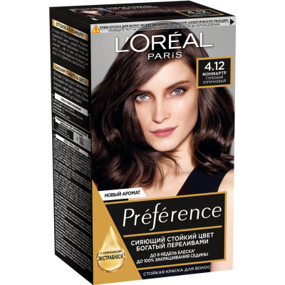 Изображение товара Краска для волос L'Oreal Recital Preference 4. 12 Монмартр профессиональное окрашивание Изображение товара Краска для волос L'Oreal Recital Preference 4. 12 Монмартр профессиональное окрашивание