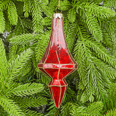 Изображение товара Украшение Yancheng Shiny подвесное стеклянное капля, красная