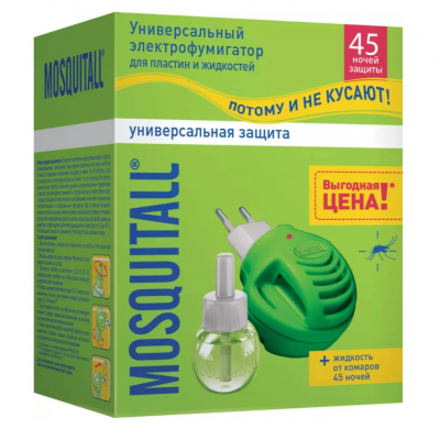 Изображение товара Прибор с диодом + жидкость 45 ночей Mosquitall "Универсальная защита" от комаров