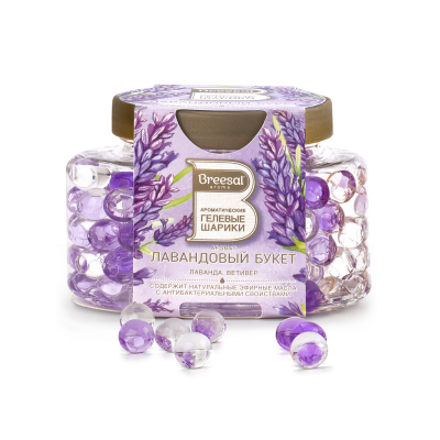 Изображение товара Ароматические гелевые шарики для дома Breesal Лавандовый букет 160 мл Изображение товара Ароматические гелевые шарики для дома Breesal Лавандовый букет 160 мл