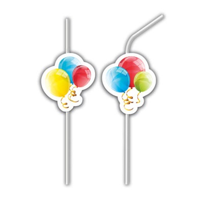 Изображение товара Соломка для напитков с декорацией, 6 шт Procos Sparkling Balloons Изображение товара Соломка для напитков с декорацией, 6 шт Procos Sparkling Balloons