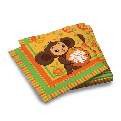 Изображение товара Салфетки бумажные Чебурашка 20 шт универсальные мультиколор