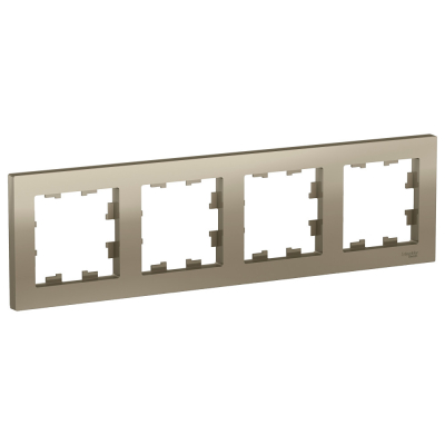 Изображение товара Рамка Шнайдер AtlasDesign  4-поста универсальная шампань (ATN000504)