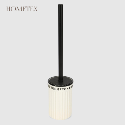 Изображение товара Держатель с ёршиком Hometex керамический бежевый для ванной Изображение товара Держатель с ёршиком Hometex керамический бежевый для ванной