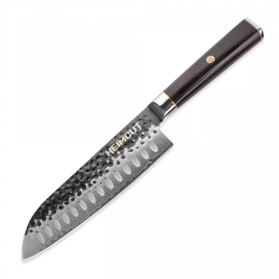 Изображение товара Нож кухонный Heimcut Santoku 18 см, дамасская сталь VG10 (67 слоев)