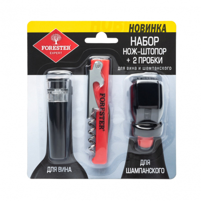 Изображение товара Штопор и пробки Forester для вина и шампанского 3 шт