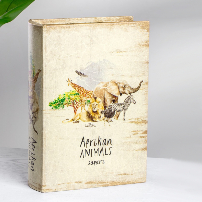 Изображение товара Шкатулка Glasar Safari в виде книги бежевая 19x7x27 см