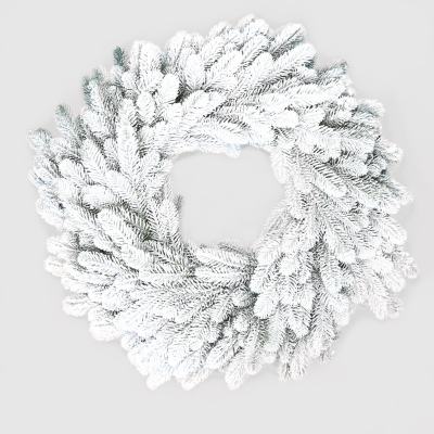 Изображение товара Венок Царь-Елка Афина флокированный 50 см для новогоднего декора