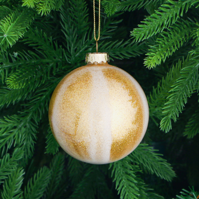 Изображение товара Игрушка ёлочная Yancheng Шар золотистый с блёстками 8 см