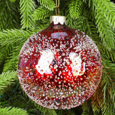 Изображение товара Стеклянная елочная игрушка Yancheng Shiny 10 см мультиколор
