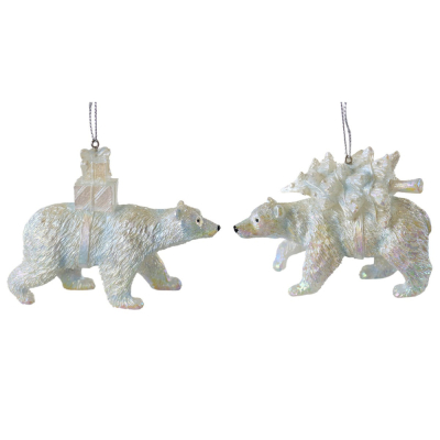 Изображение товара Игрушка ёлочная полярный медведь с елкой и подарками Kurt S. Adler